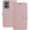 Coque portefeuille Phonesta Smooth Skin pour Motorola Moto G55 - Or rose