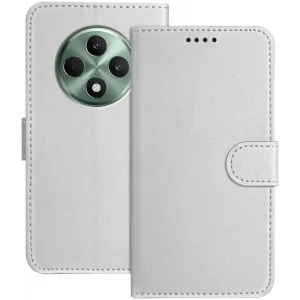 Coque portefeuille Phonesta Smooth Skin pour Oppo Reno12 F/Reno12 FS - Argent