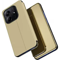 Coque à rabat Phonesta Smart Mirror View pour Xiaomi Redmi Note 14 5G - Or