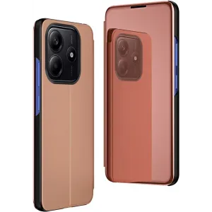 Coque à rabat Phonesta Smart Mirror View pour Xiaomi Redmi Note 14 4G 164.8mm - Or rose