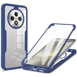 Coque intégrale Phonesta Slim Protect 360 protecteur d'écran pour Oppo Reno12 F/Reno12 FS - Bleu