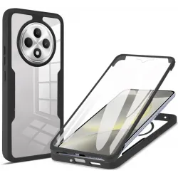 Coque intégrale Phonesta Slim Protect 360 protecteur d'écran pour Oppo Reno12 F/Reno12 FS - Noir