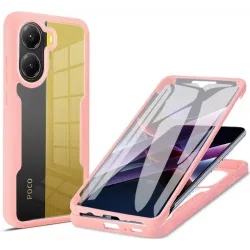 Coque intégrale Phonesta Slim Protect 360 protecteur d'écran pour Xiaomi Poco X7 Pro - Rose