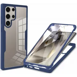 Coque intégrale Phonesta Slim Protect 360 protecteur d'écran pour Samsung Galaxy S25 Ultra - Bleu