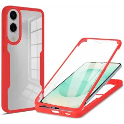 Coque intégrale Phonesta Slim Protect 360 protecteur d'écran pour Samsung Galaxy S25 Edge - Rouge