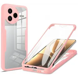 Coque intégrale Phonesta Slim Protect 360 protecteur d'écran pour Xiaomi Poco F7 Pro - Rose