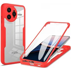 Coque intégrale Phonesta Slim Protect 360 protecteur d'écran pour Xiaomi Poco F7 Ultra - Rouge