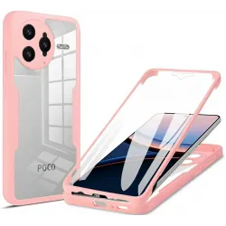 Coque intégrale Phonesta Slim Protect 360 protecteur d'écran pour Xiaomi Poco F7 Ultra - Rose