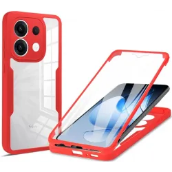 Coque intégrale Phonesta Slim Protect 360 protecteur d'écran pour Oppo Reno13 - Rouge