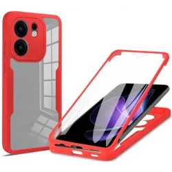 Coque intégrale Phonesta Slim Protect 360 protecteur d'écran pour Oppo Reno13 F 4G/5G / Reno13 FS 5G - Rouge