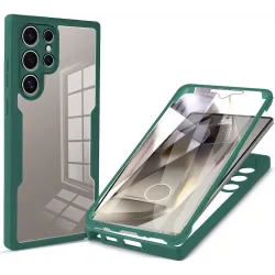 Coque intégrale Phonesta Slim Protect 360 protecteur d'écran pour Samsung Galaxy S24 Ultra - Vert