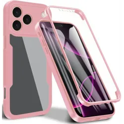 Coque intégrale Phonesta Slim Protect 360 protecteur d'écran pour Apple iPhone 17 Pro - Rose