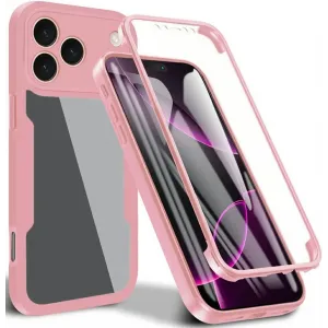 Coque intégrale Phonesta Slim Protect 360 protecteur d'écran pour Apple iPhone 17 Pro Max - Rose