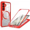 Coque intégrale Phonesta Slim Protect 360 protecteur d'écran et MagSafe pour Samsung Galaxy S24 FE - Rouge