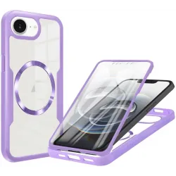 Coque intégrale Phonesta Slim Protect 360 protecteur d'écran et MagSafe pour Apple iPhone 17e/16e - Violet