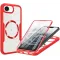 Coque intégrale Phonesta Slim Protect 360 protecteur d'écran et MagSafe pour Apple iPhone 17e/16e - Rouge