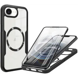 Coque intégrale Phonesta Slim Protect 360 protecteur d'écran et MagSafe pour Apple iPhone 17e/16e - Noir