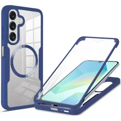 Coque intégrale Phonesta Slim Protect 360 protecteur d'écran et MagSafe pour Samsung Galaxy A17/A16 - Bleu