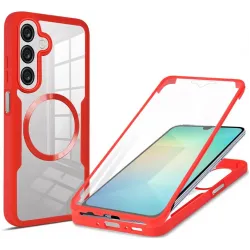 Coque intégrale Phonesta Slim Protect 360 protecteur d'écran et MagSafe pour Samsung Galaxy A26 - Rouge