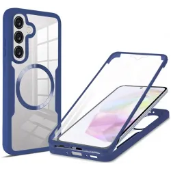 Coque intégrale Phonesta Slim Protect 360 protecteur d'écran et MagSafe pour Samsung Galaxy A36/A56 - Bleu