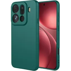 Coque arrière en silicone Phonesta Soft Silk pour Oppo Find X9 Pro - Vert foncé