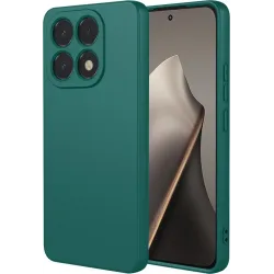 Coque arrière en silicone Phonesta Soft Silk pour Xiaomi 15T - Vert foncé