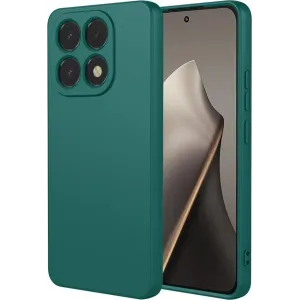 Coque arrière en silicone Phonesta Soft Silk pour Xiaomi 15T - Vert foncé