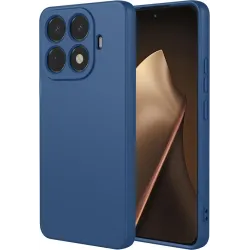 Coque arrière en silicone Phonesta Soft Silk pour Xiaomi 15T Pro - Bleu foncé