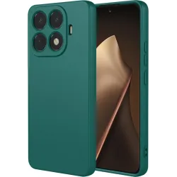 Coque arrière en silicone Phonesta Soft Silk pour Xiaomi 15T Pro - Vert foncé
