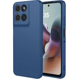 Coque arrière en silicone Phonesta Soft Silk pour Motorola Moto G56 - Bleu foncé