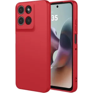 Coque arrière en silicone Phonesta Soft Silk pour Motorola Moto G56 - Rouge