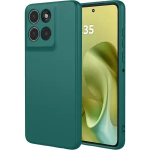Coque arrière en silicone Phonesta Soft Silk pour Motorola Moto G86 - Vert foncé