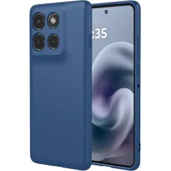 Coque arrière en silicone Phonesta Soft Silk pour Motorola Moto G86 Power - Bleu foncé