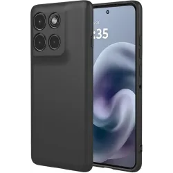 Coque arrière en silicone Phonesta Soft Silk pour Motorola Moto G86 Power - Noir