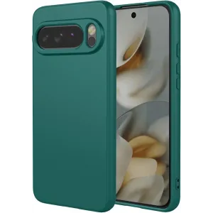Coque arrière en silicone Phonesta Soft Silk pour Google Pixel 10 Pro XL - Vert foncé