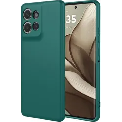 Coque arrière en silicone Phonesta Soft Silk pour Motorola Edge 50 - Vert foncé