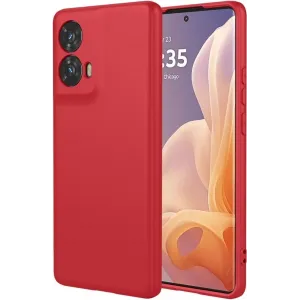 Coque arrière en silicone Phonesta Soft Silk pour Motorola Edge 50 Fusion - Rouge