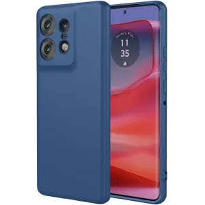 Coque arrière en silicone Phonesta Soft Silk pour Motorola Edge 50 Pro - Bleu foncé