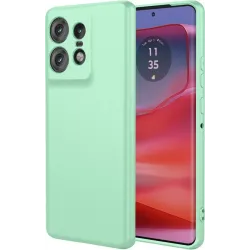Coque arrière en silicone Phonesta Soft Silk pour Motorola Edge 50 Pro - Vert matcha