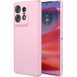 Coque arrière en silicone Phonesta Soft Silk pour Motorola Edge 50 Pro - Rose