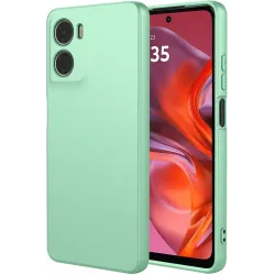 Coque arrière en silicone Phonesta Soft Silk pour Motorola Moto G05 / Moto E15 - Vert matcha