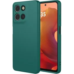 Coque arrière en silicone Phonesta Soft Silk pour Motorola Moto G17/G17 Power/G15/G15 Power - Vert foncé