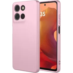 Coque arrière en silicone Phonesta Soft Silk pour Motorola Moto G17/G17 Power/G15/G15 Power - Rose