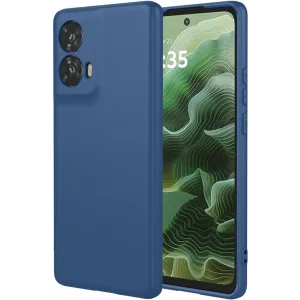 Coque arrière en silicone Phonesta Soft Silk pour Motorola Moto G35 - Bleu foncé