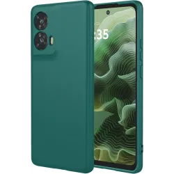 Coque arrière en silicone Phonesta Soft Silk pour Motorola Moto G35 - Vert foncé