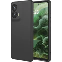 Coque arrière en silicone Phonesta Soft Silk pour Motorola Moto G35 - Noir