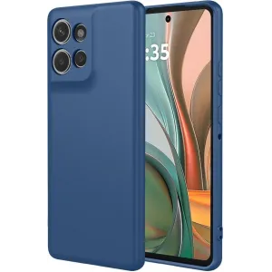 Coque arrière en silicone Phonesta Soft Silk pour Motorola Moto G75 - Bleu foncé
