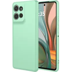 Coque arrière en silicone Phonesta Soft Silk pour Motorola Moto G75 - Vert matcha