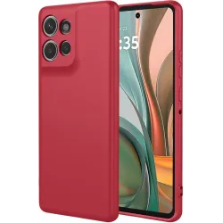 Coque arrière en silicone Phonesta Soft Silk pour Motorola Moto G75 - Rouge