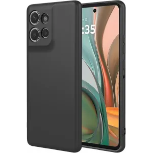 Coque arrière en silicone Phonesta Soft Silk pour Motorola Moto G75 - Noir